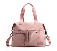 CORIOS Sacs Portés Épaule Nylon Bandoulière Sac Imperméable Messager Grande Capacité Cabas Rose pour Achat Travail Fête Voyage