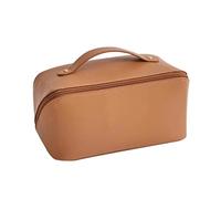 CORIOS Trousse de Toilette Femme Grande Capacité Sac à Cosmétiques Imperméable Trousse Maquillage PU Cosmétique Organiseur Portable Sac à Cosmétiques Multifonctionnel Voyage Accessoires Marron