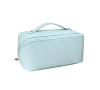 CORIOS Trousse de Toilette Femme Grande Capacité Sac à Cosmétiques Imperméable Trousse Maquillage PU Cosmétique Organiseur Portable Sac à Cosmétiques Multifonctionnel Voyage Accessoires Bleu