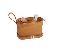 CORIOS Trousse de Toilette Femme Portable Sac de Maquillage de Voyage Imperméable PU Trousse Maquillage Cosmétique Sac Organisateur avec de Nombreux Compartiments pour Voyage Gym Camping Marron B