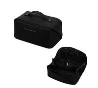 CORIOS Trousse de Toilette Femme Portable Sac de Maquillage de Voyage Imperméable PU Trousse Maquillage Cosmétique Sac Organisateur avec de Nombreux Compartiments pour Voyage Gym Camping Noir