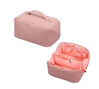 CORIOS Trousse de Toilette Femme Portable Sac de Maquillage de Voyage Imperméable PU Trousse Maquillage Cosmétique Sac Organisateur avec de Nombreux Compartiments pour Voyage Gym Camping Rose