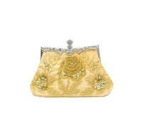 CORIOS Vintage 1920s Perle Sac de Soirée Floral Embrayage Paillettes Pochette pour Femme Sacs à Main D'épaule de Mariée Élégant Sacs Fourre-Tout pour Cocktail Ceremonie Fête Mariage Or