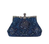 CORIOS Vintage 1920s Perle Sac de Soirée Floral Embrayage Paillettes Pochette pour Femme Sacs à Main D'épaule de Mariée Élégant Sacs Fourre-Tout pour Cocktail Ceremonie Fête Mariage Bleu