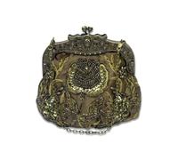 CORIOS Vintage 1920s Perle Sac de Soirée Floral Embrayage pour Femme Paillettes Pochette Sacs à Main D'épaule de Mariée Élégant Sacs Fourre-Tout pour Ceremonie Cocktail Mariage Fête Vert Armée