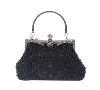 CORIOS Vintage 1920s Sac de Soirée Perle Embrayage pour Femme Paillettes Pochette Sacs à Main D'épaule de Mariée Élégant Sacs Fourre-Tout pour Ceremonie Mariage Fête Cocktail Noir