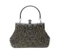 CORIOS Vintage 1920s Sac de Soirée Perle Embrayage pour Femme Paillettes Pochette Sacs à Main D'épaule de Mariée Élégant Sacs Fourre-Tout pour Ceremonie Mariage Fête Cocktail Vert