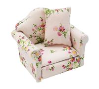 Coriver 1/12 Maison de Maison de Poupée, Floral Échelle 1:12 Miniature Canapé, Mini Sofa avec Coussins Meubles Modélisme, DIY Mini Jeu d'Imitation Décoration d'intérieur