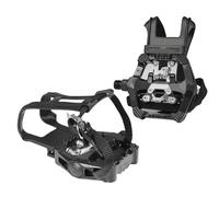 Coriver 1 Paire de Pédales de Vélo SPD, 9/16" Pedale Velo Route VTT Automatique Velo Route avec Clips et Nylon Sangles, SPD Vélo Pédales, Pedale VTT pour Vélo de Spin Randonnée Cyclisme