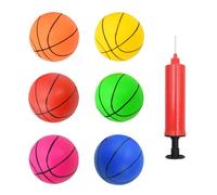 Coriver 6 Petites Ballon de Basket Enfant, Mini Ballon Basket avec Pompe, Ballon de Basket Gonflable de Plage, Mini Panier Basket pour Panier de Basket Enfant Intérieur et Extérieur (Multicolore)