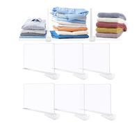 Coriver 6 Pièces Separateur Etagere Acrylique,Transparent Séparateurs d'étagère pour Armoire Chambre Cuisine, Organisateur de Placard, Rangement Placard Vetement pour Sac à Main Serviettes Livres