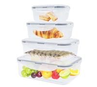 Coriver 8 Pièces Boite Conservation Alimentaire (4 conteneurs + 4 couvercles), Réutilisables Boîtes Alimentaires Plastique Hermétiques, Sans BPA, Étanche, Adaptés au Micro-ondes et au Congélateur
