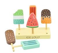 Coriver Accessoire Cuisine Enfant, 6 Jeu de Crème Glacée, Cuisine Enfant en Bois-Marchand de Glace, Jeu de Rôle Éducatif Garçons Filles Cadeaux de 3+ Ans