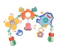 Coriver Arche Eveil Bebe, Réglable Arche D'activités pour Bébé avec Hochet Moulin à Vent, Arche Poussette Bebe pour Plupart Poussettes, Jouets D'éveil Bebe Cadeau pour 0 3 6 12 Mois Garçon Fille