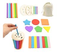 Coriver Jeux Montessori 3+ Ans, 3 en 1 Jeu de Tri des Couleurs et des Formes, Jouet en Bois pour Bébés, Jeu éducatif d'apprentissage des Ccouleurs, Jeu de Tri Montessori avec Sac de Rangement