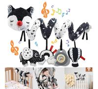 Coriver Jouet Poussette Bebe, Noir et Blanc Spirale d'activité Bébé, Suspendu Jouet Poussette Bebe, Sensoriel Jouets pour Bébés Siège Voiture, Jouets pour Nouveau-né pour 0 3 6 9 12 Mois