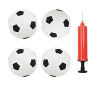 Coriver Lot de 4 Mini Ballons de Football gonflables de 15 cm - Noir et Blanc - avec Pompe - Indoor & Outdoor pour l'été - Piscine - Plage - Jeu de Sport Ballon pour Enfants et Adultes