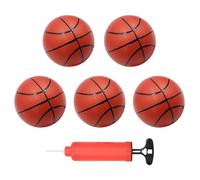 Coriver Lot de 5 Petits Ballons de Basket pour Enfants, Mini-Set de Basket Gonflable avec Pompe, Petit Ballon de Plage pour Adolescents, Jeu Sportif pour Jouer à l'intérieur et à l'extérieur