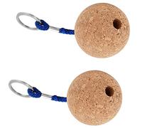 Cork Flottant Porte-clefs flottantes clés Anneaux pour Bateaux Cork Keychain Flottabilité légère de 50 mm Porte-clefs Sport en Bois Boule d'eau Accessoires 2pcs