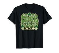 Cork Munster Irlande Groovy Trèfle Imprimé T-Shirt Graphique avec Valeur
