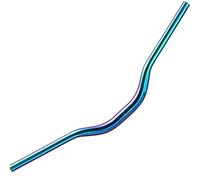 Corki Cycles Guidon professionnel MTB 31,8mm, Guidon vélo en alliage d'aluminium Guidon vélo léger 780mm 720mm Riser Bar pour VTT vélo de course -Topo Mid Rise- Noir/Arc-en-ciel