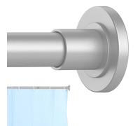 CorkLatta Tringle à rideau de douche, 2,5 cm de diamètre, réglable, tension à ressort, en acier inoxydable, facile à installer, ne rouille pas, argenté, 78 cm à 203 cm