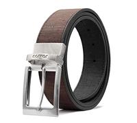 Corkor Ceinture en liège réversible pour homme - Simili cuir - Ceinture réglable - Ceinture pour homme - Marron Noir - 35 mm de large, Noir + marron, 34" (Waist 30-32) - M