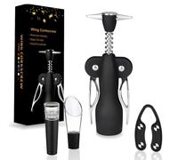 Corkscrew Wine Opener | 4pcs Stainless Steel Opener Set | Wing Corkscrew Wine Opèner, Heavy Duty Manual Cork Opèner for Restaurants & Home