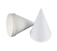 Corkwaw Lot de 100 cônes en papier blanc de 140 ml pour glace rasée, smoothies, eau de bureau