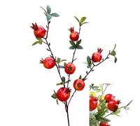 Corkwaw Lot de 2 Branches de Grenade artificielles, Bouquet de tiges d'arbre fruitier Artificiel pour la Maison, Le Bureau, la décoration de fête