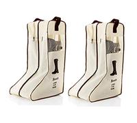 Corkwaw - Lot de 2 paires de sacs de rangement portables résistants à la poussière, sacs de protection à fermeture éclair pour la maison et les voyages, beige, grand, beige, tall