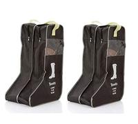 Corkwaw Lot de 2 paires de sacs de rangement pour bottes - Résistants à la poussière - Avec fermeture éclair - Pour la maison et les voyages - Noir