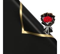 Corkwaw Lot de 20 feuilles de papier cadeau étanche à bord doré pour bouquet de Saint-Valentin, 58,4 x 58,4 cm, utilisé pour les loisirs créatifs, l'emballage cadeau, l'emballage de bouquet de fleurs