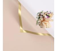 Corkwaw Lot de 20 feuilles de papier cadeau étanche à bord doré pour bouquet de Saint-Valentin, 58,4 x 58,4 cm, utilisé pour les loisirs créatifs, l'emballage cadeau, l'emballage de bouquet de fleurs