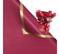 Corkwaw Lot de 20 feuilles de papier cadeau imperméable à bord doré pour bouquet de Saint-Valentin, 58,4 x 58,4 cm, utilisé pour les loisirs créatifs, l'emballage cadeau, l'emballage de bouquet de