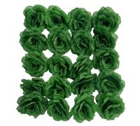 Corkwaw Lot de 25 têtes de roses artificielles de 7,6 cm en soie, pour fête de mariage, maison, jardin, décoration, loisirs créatifs, boîte cadeau (vert)