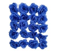 Corkwaw Lot de 25 têtes de roses artificielles de 7,6 cm en soie, pour fête de mariage, maison, jardin, décoration, bricolage, boîte cadeau (bleu)