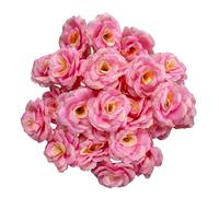 Corkwaw Lot de 25 têtes de roses artificielles en soie de 7,6 cm pour fête de mariage, décoration de maison, jardin, loisirs créatifs, boîte cadeau (rose)