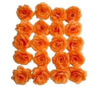 Corkwaw Lot de 25 têtes de roses artificielles en soie de 7,6 cm, pour fête de mariage, maison, jardin, décoration, loisirs créatifs, boîte cadeau (orange)