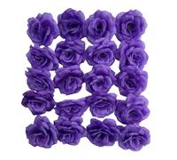 Corkwaw Lot de 25 têtes de roses artificielles en soie de 7,6 cm, pour fête de mariage, maison, jardin, décoration, loisirs créatifs, boîte cadeau (violet)