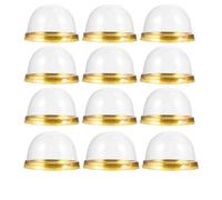 Corkwaw Lot de 50 mini boîtes à cupcakes en plastique transparent pour gâteaux, muffins, mariage, fête d'anniversaire, macaron, fromage, dessert, gâteau de lune (doré)