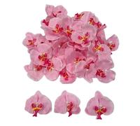 Corkwaw Lot de 50 pétales d'orchidées artificielles - Fleurs phalaenopsis en soie synthétique pour loisirs créatifs, maison, fête de mariage (rose)