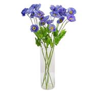 Corkwaw Lot de 6 coquelicots artificiels en soie PU au toucher réaliste pour Pâques, jour commémoratif, décoration de table, centres (violet clair)