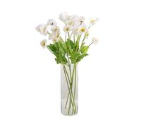 Corkwaw Lot de 6 coquelicots artificiels en soie PU au toucher réaliste pour Pâques, jour commémoratif, décoration de table, centres (blanc)