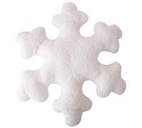 Corlidea Coussins de Noël en Peluche Oreiller Mignon de Flocon de Neige Oreiller Décoratif de Noël en Forme de Flocon de Neige pour la Décoration de Canapé Lit (Blanc-40cm)