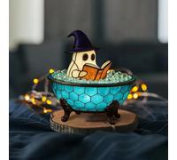 Corlidea Lampe à Bulles Fantôme pour le Bain, Veilleuse LED Fantôme pour Lire, Lampe Fantômes Lisant un Livre pour Halloween, Charmant FantômeS Lisant un Livre pour une Fête d'Halloween ou un Cadeau