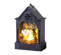 Corlidea Lanterne Boule à Neige d'Halloween, Lanterne d'Halloween avec Citrouille et Sorcière Fantôme, Décorations Musicales pour la Maison, Boule à Neige Illuminées, Alimentation par USB ou Piles