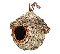 Corlidea Nichoir à Oiseaux Extérieur, Maison de Colibri Nid d'Oiseau Cage de Cabane à Oiseaux Naturelle en Roseau Sec, Volière Suspendue pour Hirondelle, Moineau, Rouge-Gorge