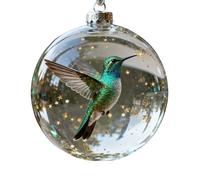 Corlidea Ornement en Verre Cristal Nature's Birds, Ornements des Colibris pour Sapins de Noël, Cadeaux Commémoratifs Boules de Noël en Plastique Transparent, Ornements de Fête