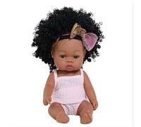 Corlidea Poupée Réaliste Reborn Fille Noire, Poupée Réaliste de 33 cm Représentant un Nouveau-Né Afro-Américain avec un Corps Souple, Poupées Réalistes Reborn Baby Doll Black Girl Cadeau pour Enfants